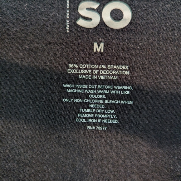 SO The Favorite Tee Long Sleeved Black Ruffled Crop Top - Picture 4 of 5